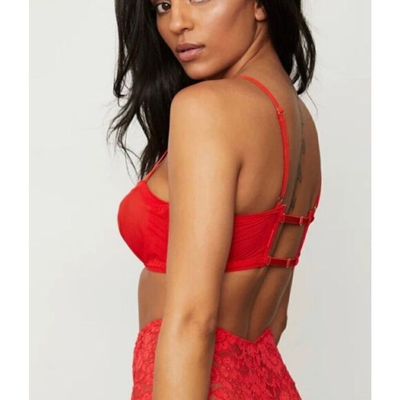 WE ARE HAH Free People NWT Adjustable Mesh Underwire Bandeau Bra B - Picture 2 of 6